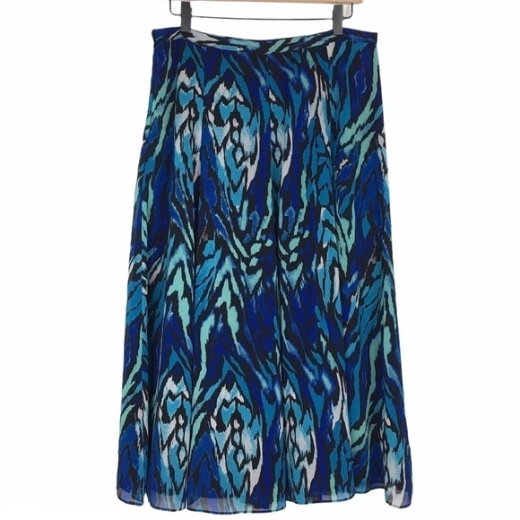 EMMA JAMES Midi Skirt Boho Gypsy Feathers Prairie Modest Flowy Peasant Tie Dye 8 - Picture 5 of 9
